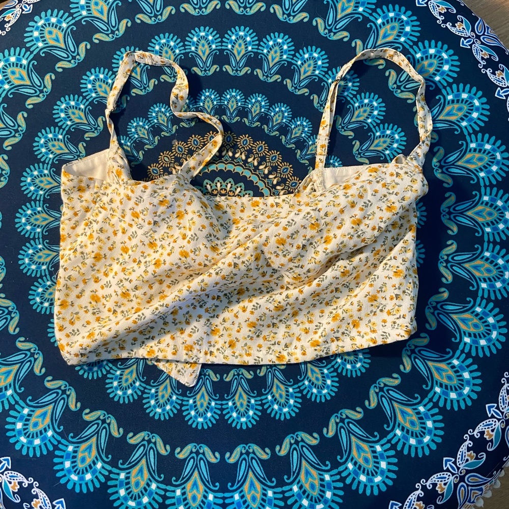 floral tie back top